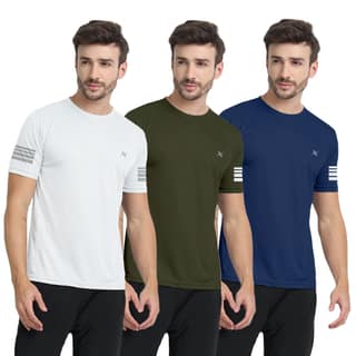 FTX Men Solid Round Neck Tshirt Pack Of 3