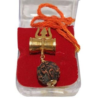 Bhavik Shiv Shakti Kawach Pendant With Rudraksha