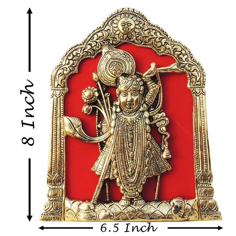 Aluminium Showpiece Wall Hanging Shreenath Statue (ASMAS433 G) view 2