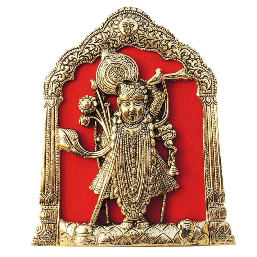Aluminium Showpiece Wall Hanging Shreenath Statue (ASMAS433 G) view 3