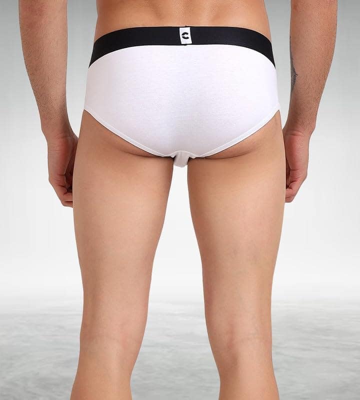 FREECULTR Men's Underwear Organic Cotton (Ultrasoft Waistband) Premium Snug-Fit Brief Pack of 1-White view 5