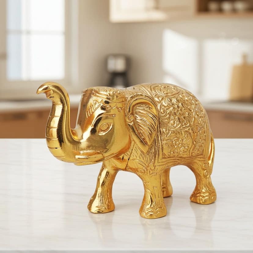 Aluminium Showpiece Elephant Small (ASMAS240 A) view 2