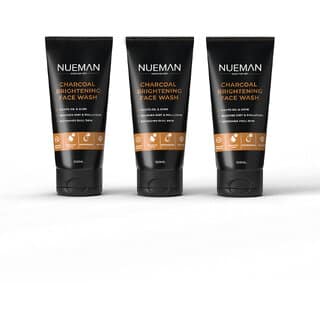 NUEMAN Charcoal Brightening Face Wash Combo Pack of 3 (100ml Each)