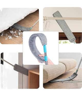 Gap Dust Cleaner Under Appliance Microfiber Duster Dust Brush with Extension Pole, Cleaning Duster for Bed Sofa High Ceilings Furniture Bottom Household Gap Duster