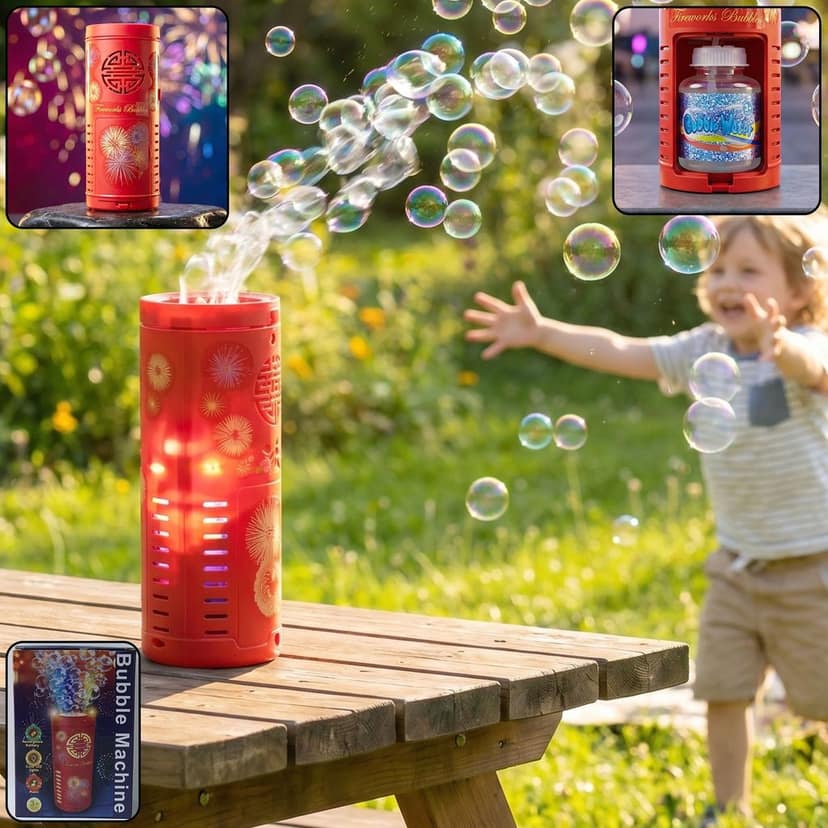 Bubble Machine Toy – Portable LED Bubble Blower for Kids view 3