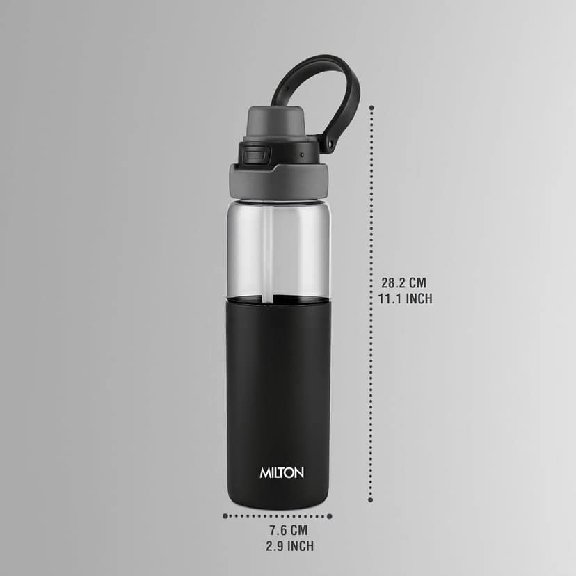 MILTON Navi 800 2-in-1 Lid Sip or Gulp Water Bottle 800 ml | Sturdy Handle I BPA Free| Food-Grade | One-Touch Open | Leak-Proof | Ideal for Office, School, College, Gym view 2