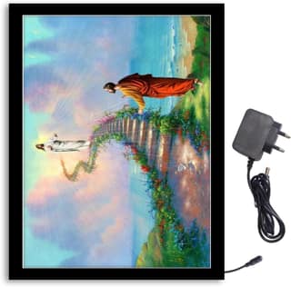NOKKES Jesus Alwas Blessing Light Photo Frame 8X10 inch Led Light photo Frame With Light Adaptor Led Light Photo Frame Black Color Photo Frame_AQW144