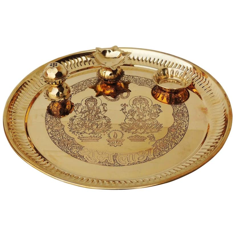 Brass Decorative Pooja Thali Set (ZMAS206 D) view 2