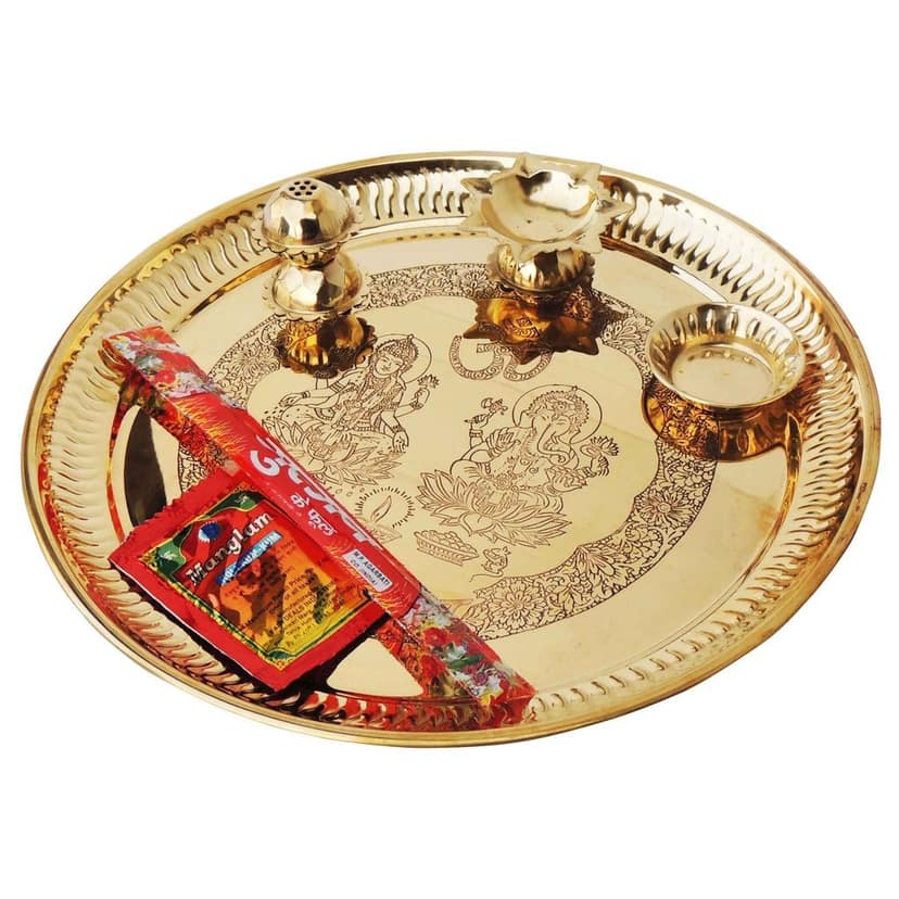 Brass Decorative Pooja Thali Set (ZMAS206 D) view 3