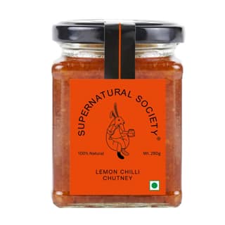 Supernatural Society - Tangy Lemon Chili Chutney 280g | Made with Fresh Lemons & a Mix of Tasty Spices | Easy to Use, Perfect for Sandwiches and Cheese Platter