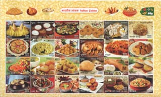 Shobhaphila's Mixed Indian Cuisine Stamp Sheetlet Stamp ( 3rd Nov 2017)