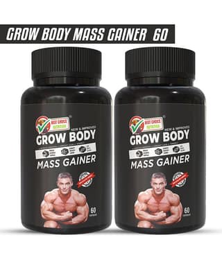 Best Choice Nutrition Grow Body Capsule for Muscle Building Weight & Mass Gain 60 No.s (Pack of 2)