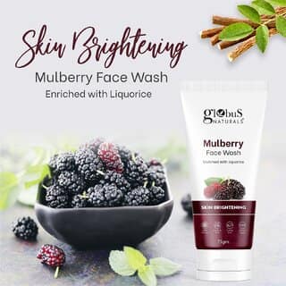 Globus Naturals Mulberry Fairness Face Wash For Even Skin Tone, Deep Cleansing Moisturizing & Nourishing, Natural & Ayurvedic Formula, Chemical Free, Cruelty Free, Suitable For All Skin Types, 75 gm, Set of 2 view 2