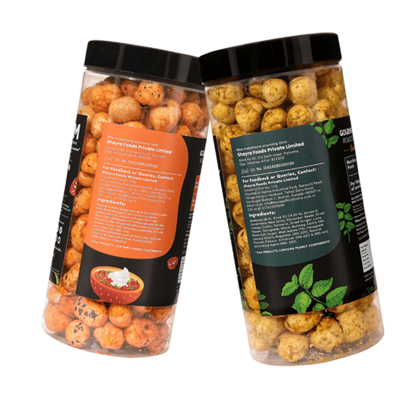 GOURMET MAKHANA Roasted in Olive Oil | Flavors Pudina Masala & Peri Peri | Combo Of 2, 65g Each. - 130 gm view 2