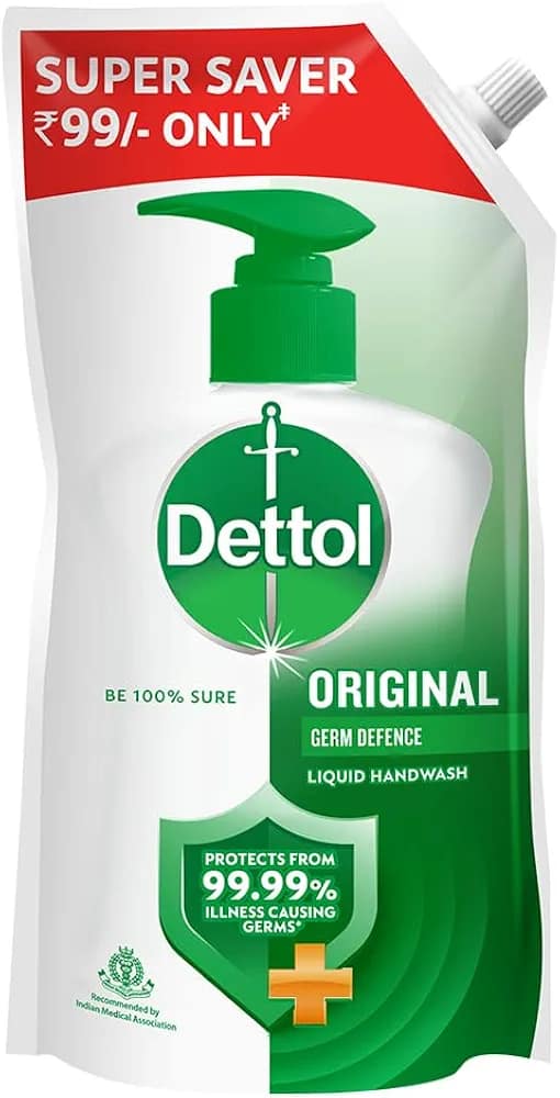 Dettol Liquid Handwash Refill - Original Hand Wash Germ defence Formula 10x Better Germ Protection, 675ml