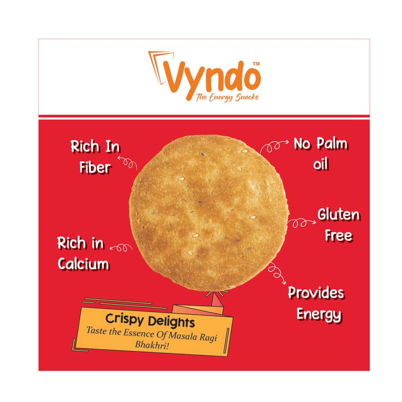 Vyndo Masala Ragi Bhakhri - 200 gm each | Millet Snacks | Healthy Snacks | Gluten free view 3