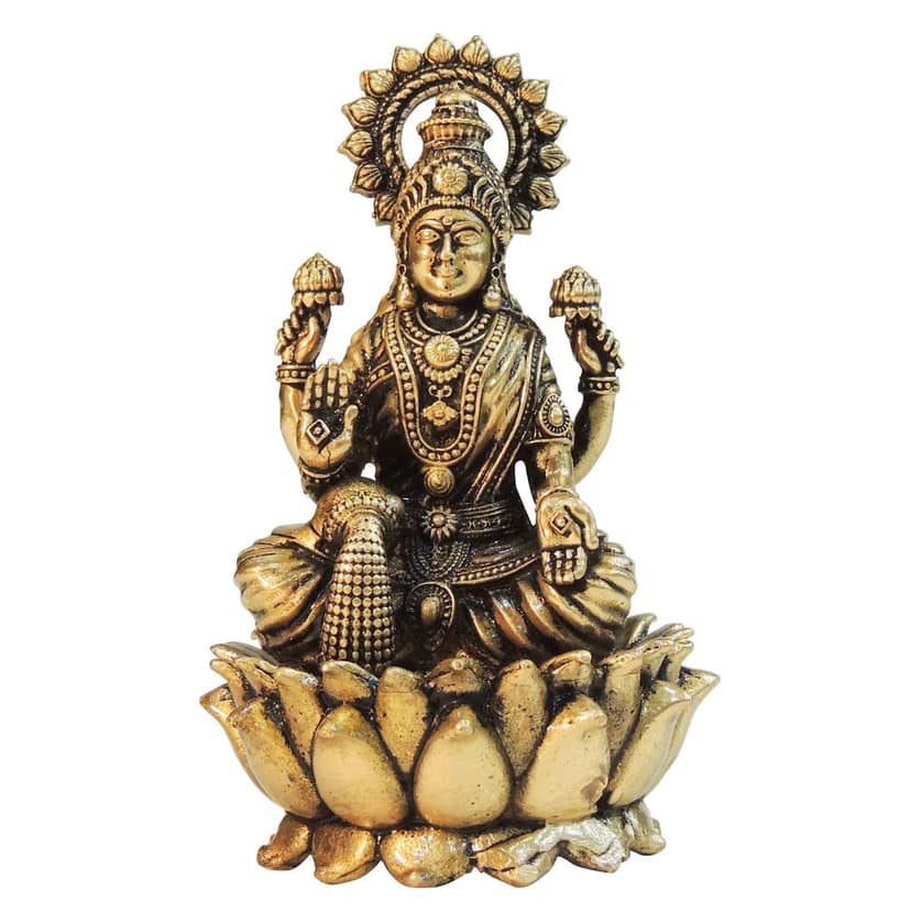 Brass Laxmi Ji Statue � Lakshmi Brass Religious Idol, Height : 4.2 Inch (BSMAS1828 L) view 2