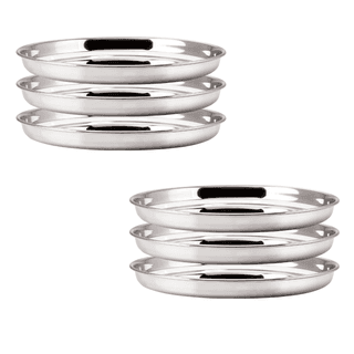 SHINI LIFESTYLE Stainless Steel Lunch Dinner Plates Thali Set with Round Extra Deep, Bhojan Thali(Dia-29cm)