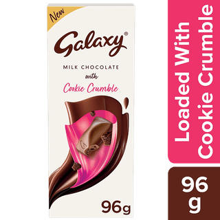 Galaxy Silky Smooth Milk Chocolate With Cookie Crumble, Loaded With Delicious Cookie Pieces And Goodness Of Milk, 96 G, Pack Of 4