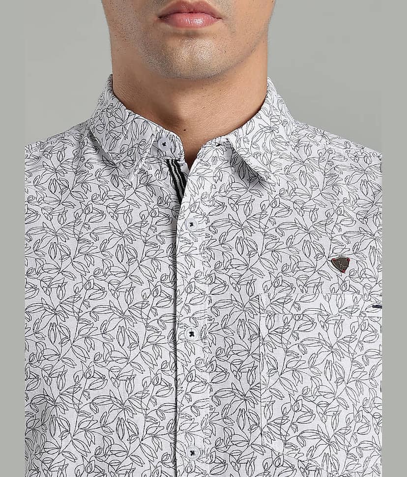 Kuons Avenue Linen Regular Fit Printed Half Sleeves Men's Casual Shirt - Indigo ( Pack of 1 ) view 2