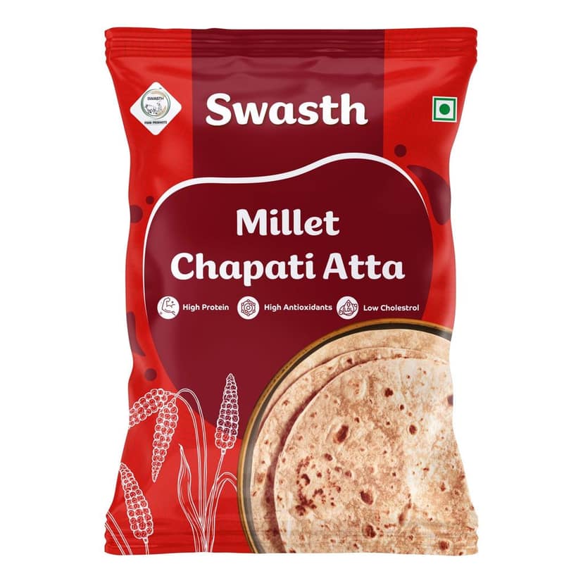 Swasth Millet Chapati Atta- 1Kg - High Fiber Atta - Low Carbohydrate Chapati Atta view 2