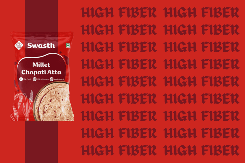 Swasth Millet Chapati Atta- 1Kg - High Fiber Atta - Low Carbohydrate Chapati Atta view 4