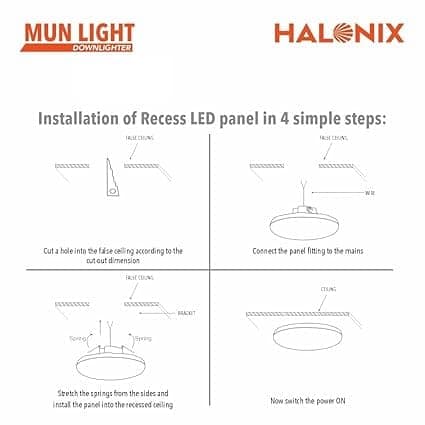 8W Mun Light 6500K Cool White Round Panel led downlighter | Pack of 2 | Cut Out: 2 inch | LED Ceiling Light for Home and Hall view 3