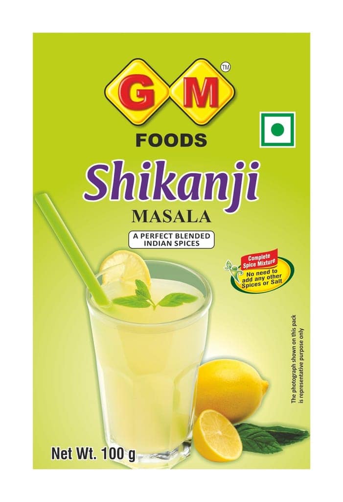 GM Foods Shikanji Masala Powder 100 Grams | Tangy & Refreshing Summer Drink Mix | Natural Nimbu Pani Powder | Easy to Use Lemonade Premix | No MSG, Artificial Colour & Preservatives