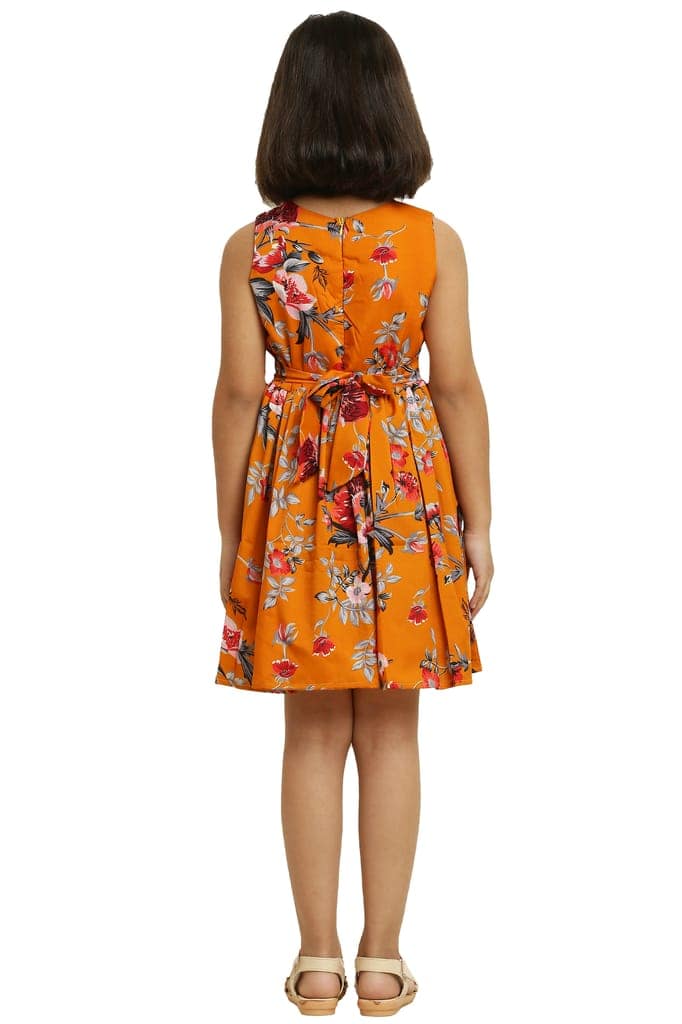 Cutiepie Fancy Musted Printed Frock & Dress For Girls. view 5