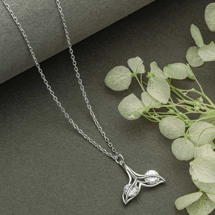 Silver Elegant Mermaid Pendant with Chain view 3