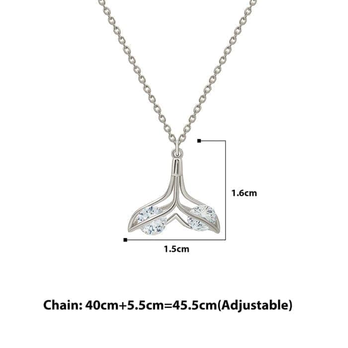 Silver Elegant Mermaid Pendant with Chain view 4