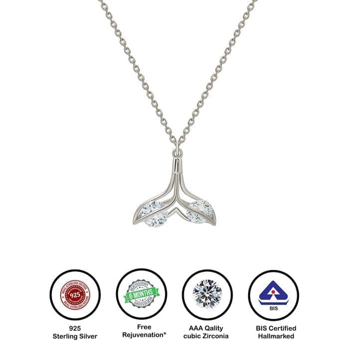 Silver Elegant Mermaid Pendant with Chain view 6