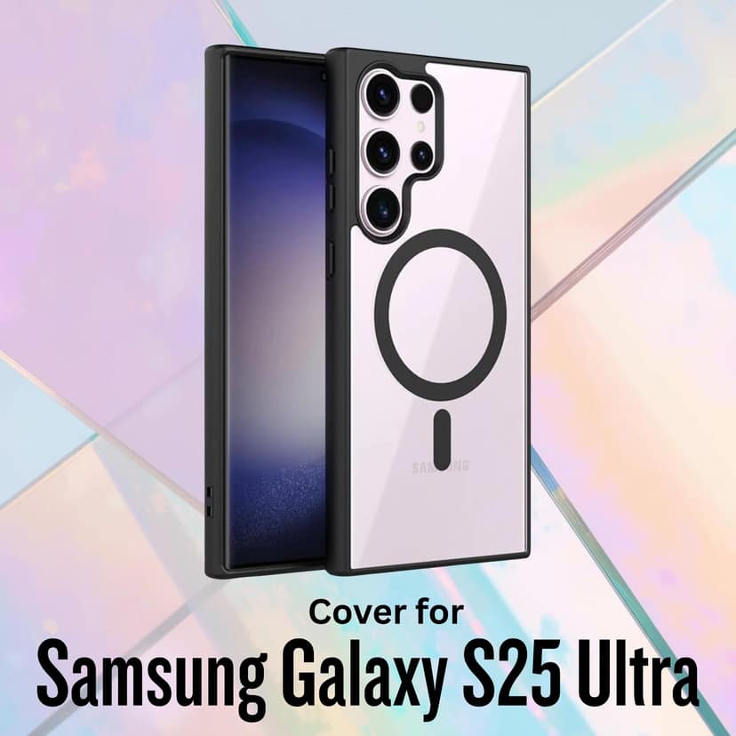 Mobile Cover for Samsung Galaxy S25 Ultra 5G Case MagSafe Compatible Shockproof Slim Matte Translucent Back with Non-Slip Grip Military-Grade Drop Protection