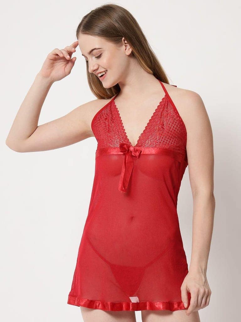 Klamotten Women's Sheer Babydoll Dress B42Rd view 3