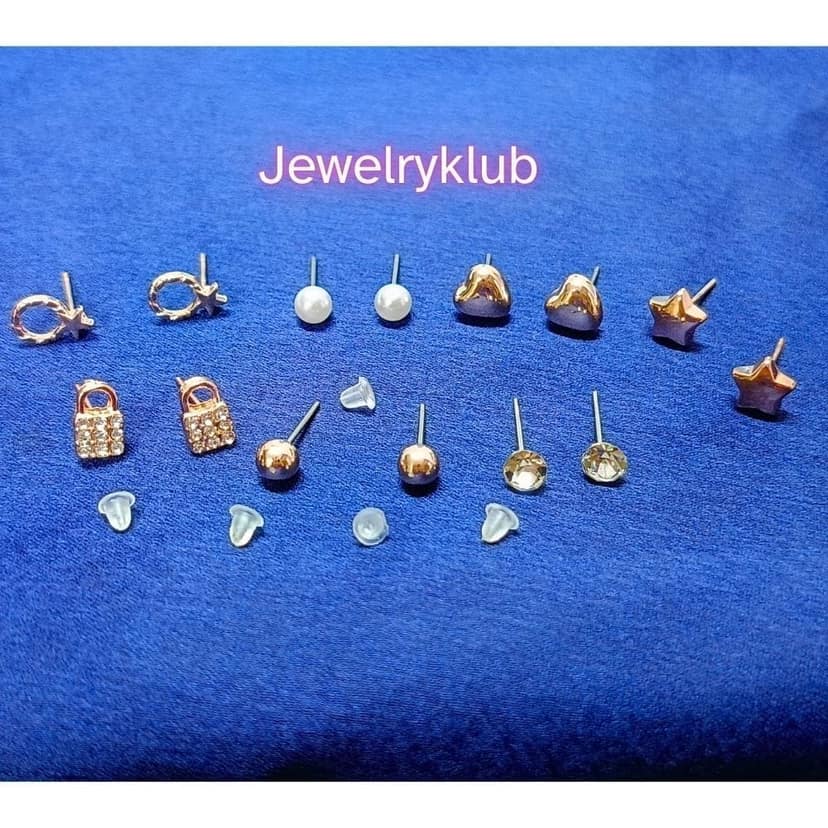 Jewelryklub Combo Set Of 7 Pairs Celebrity Inspired Latest Trendy Stylish Rose Gold Plated Pearl Stud Earrings for Women and Girls (Design 2) view 3