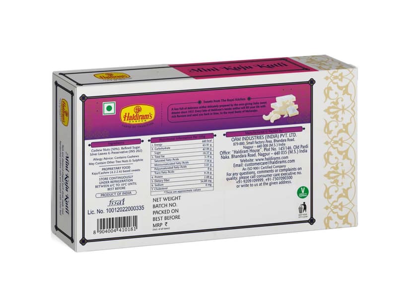 Haldiram's Mini Kaju Katli Packed Sweets - 250 Gm - Pack of 2 view 2