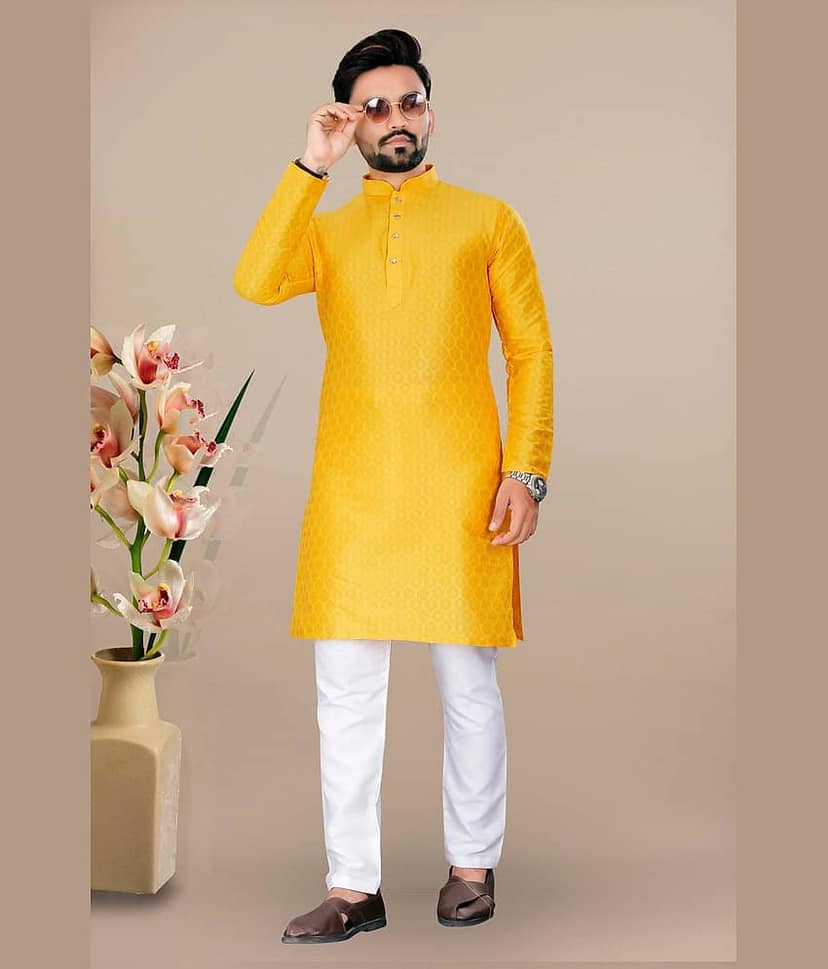 YUG ART Sea Green Silk Regular Fit Men's Kurta Pyjama Set ( Pack of 1 )