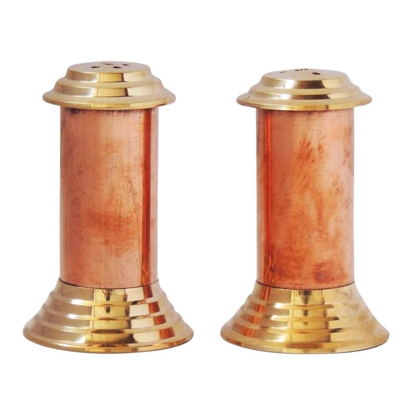Brass And Copper Namak Dani And Mirch Dani 1.5*1.5*2.8 Inch (BCMAS137 A) view 2