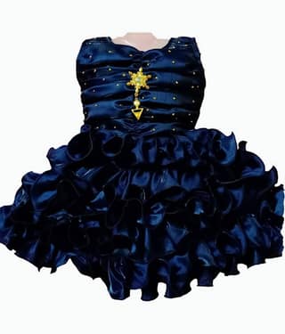 IMON BASID Pack of 1 Baby Girls Net Frock ( Blue )