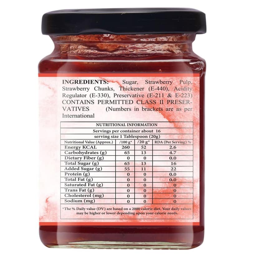 Organic Nation Strawberry Conserve | No Preservatives | Rich Fruit Spread | Sugar Free | 100% Pure Natural |No Added Flavours | 340g view 7