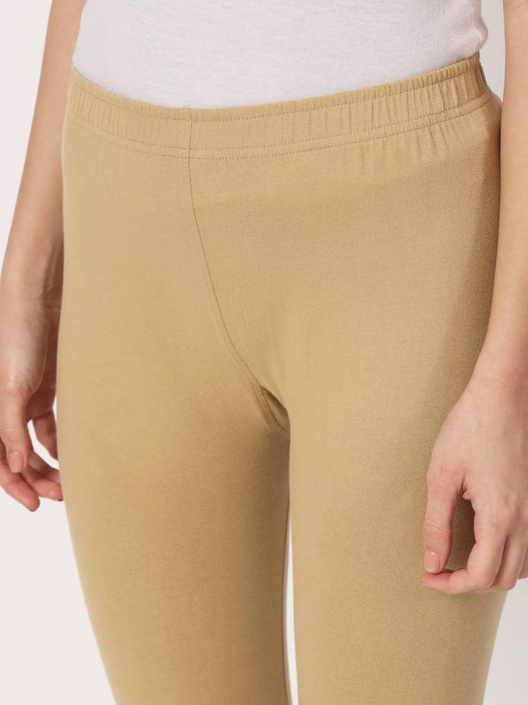 SOFT COLORS Women's Skinny Fit Ethnic Wear Churidar Leggings (Brown) view 6