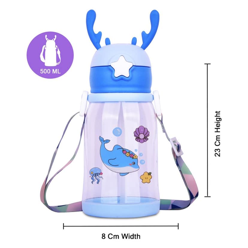 Kids School Water Bottle | Water Bottle With Straw | Best Water Bottle With Straw | Drink Bottle With Straw | Bottle With Straw | Cartoon Water Bottles | Children Water Bottle for School | Kids Water Bottle | Cute Water Bottle | School Kids Water Bottle view 3