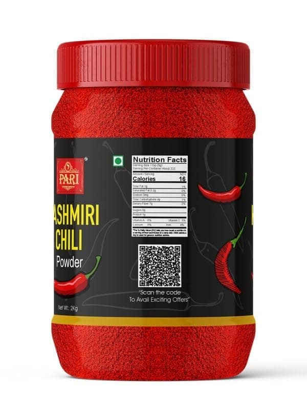 Pari Kashmiri Red Chilli Powder | Lal Mirch | Premium, Authentic,No added colours & preservatives | (Pack of 1 x 2000g) view 4
