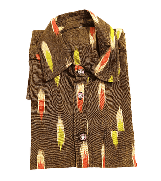 Men's Dark Green Abstract Print Cotton Shirt