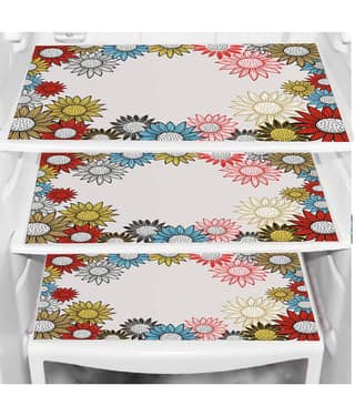 PVC Floral Fridge Mats ( 43 29 ) Pack of 3 - Multicolor