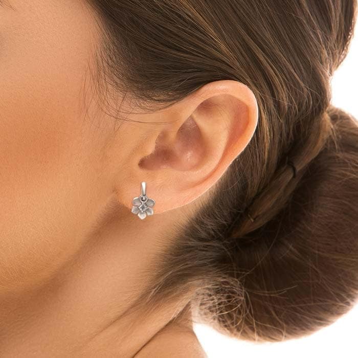 Silver Lily Earrings view 2