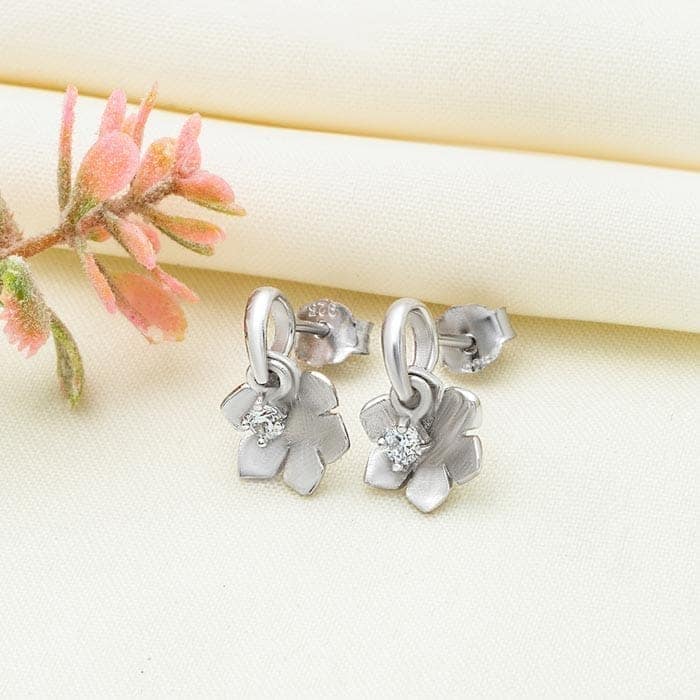 Silver Lily Earrings view 3