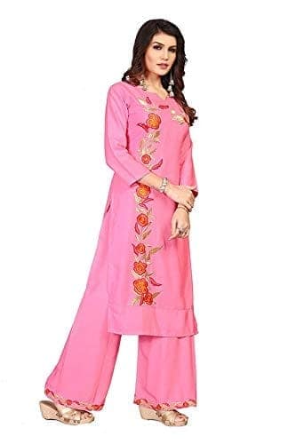 Buy & Try Women's Rayon Kurti Set | Kurti with Palazzo | Kurta Set for Women | Palazoo Set view 2
