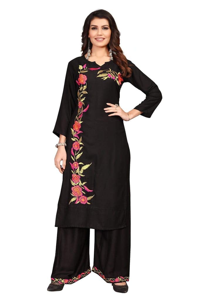 Buy & Try Women's Rayon Kurti Set | Kurti with Palazzo | Kurta Set for Women | Palazoo Set view 6