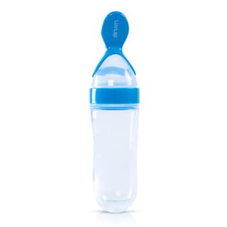 LuvLap Easy Squeezy Food Feeder with Silicone Bottle and Food Grade Spoon for Infant Baby, 90ml, BPA Free LuvLap Easy Squeezy Food Feeder with Silicone Bottle and Food Grade Spoon for Infant Baby, 90ml, BPA Free - Blue / 2 Count (Pack of 1)